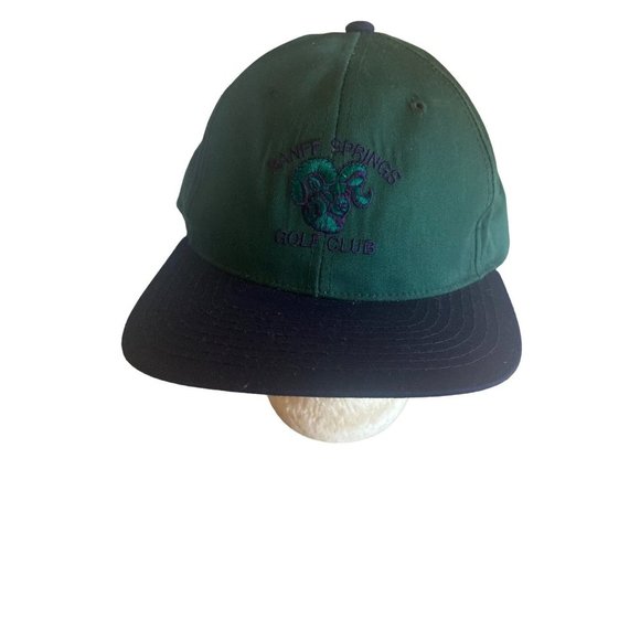 Banff Springs Green Blue Vintage 1990s Hat Cap Adjustable - Picture 1 of 8